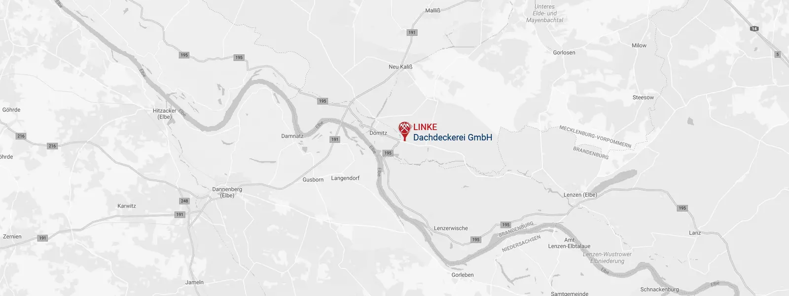 Firmensitz der Linke Dachdeckerei GmbH in Dömitz